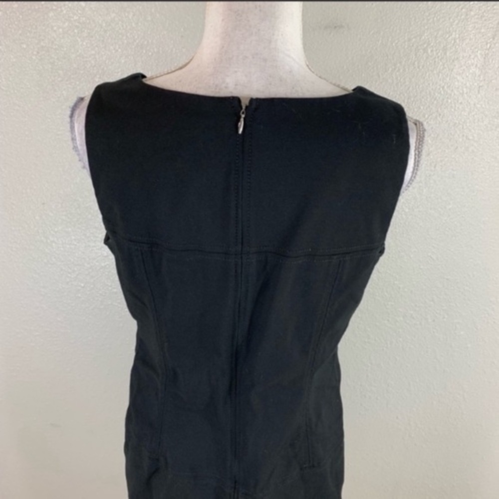 White House Black Market black drop waist sleeveless shift dress N30 - Picture 6 of 8